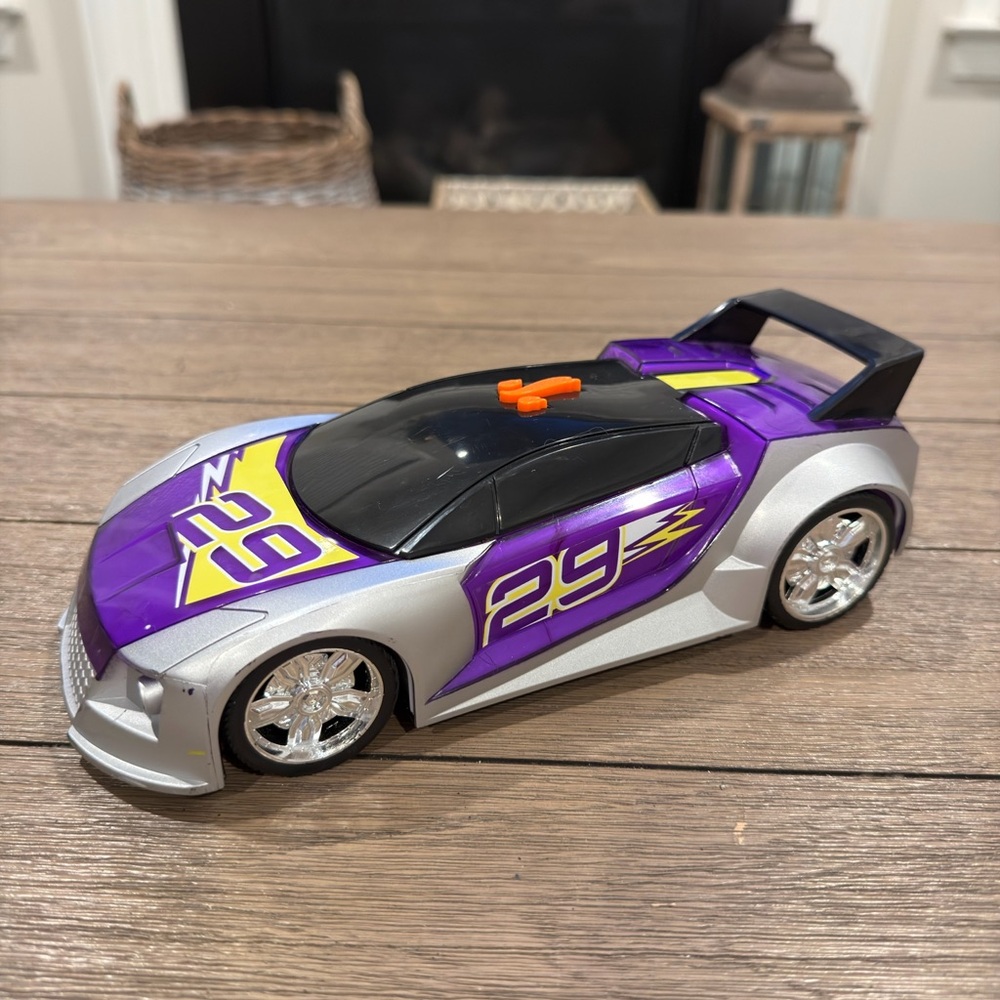Vibrant Purple and Silver Toy Car